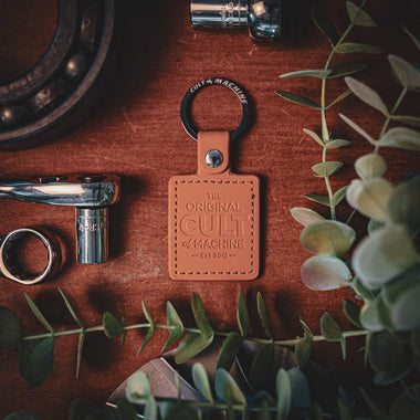 Cult Of Machine. Leather Keyring