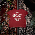 The Hill. Kids Tee. Burgundy